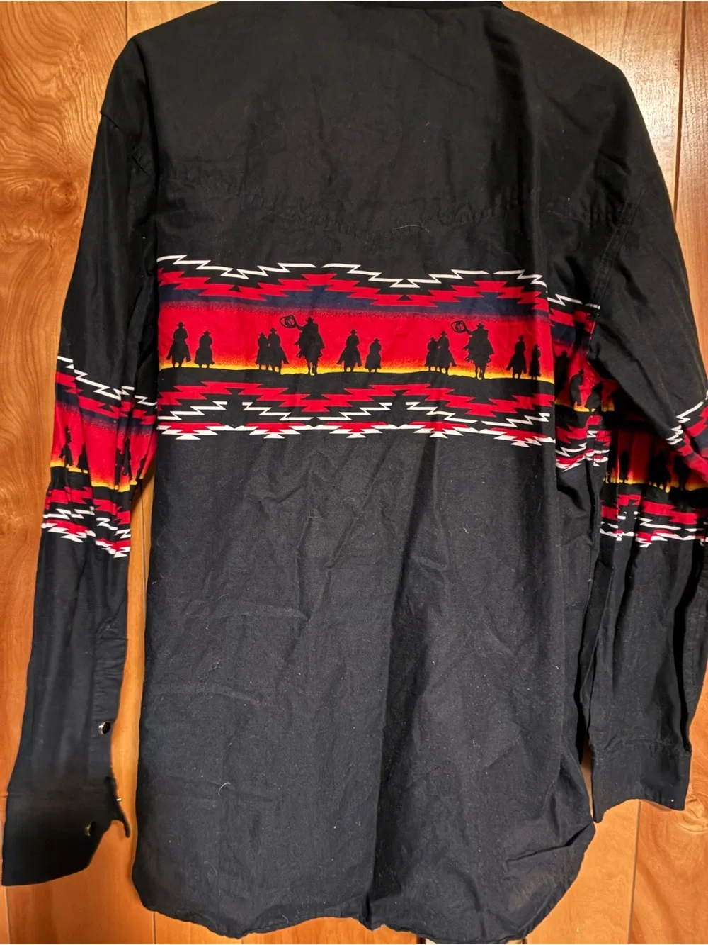 Express Rider Black Southwestern-Pattern Men's Long-Sleeve Shirt Jacket XL